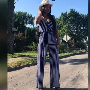 SheIn Striped Jumpsuit Boho New